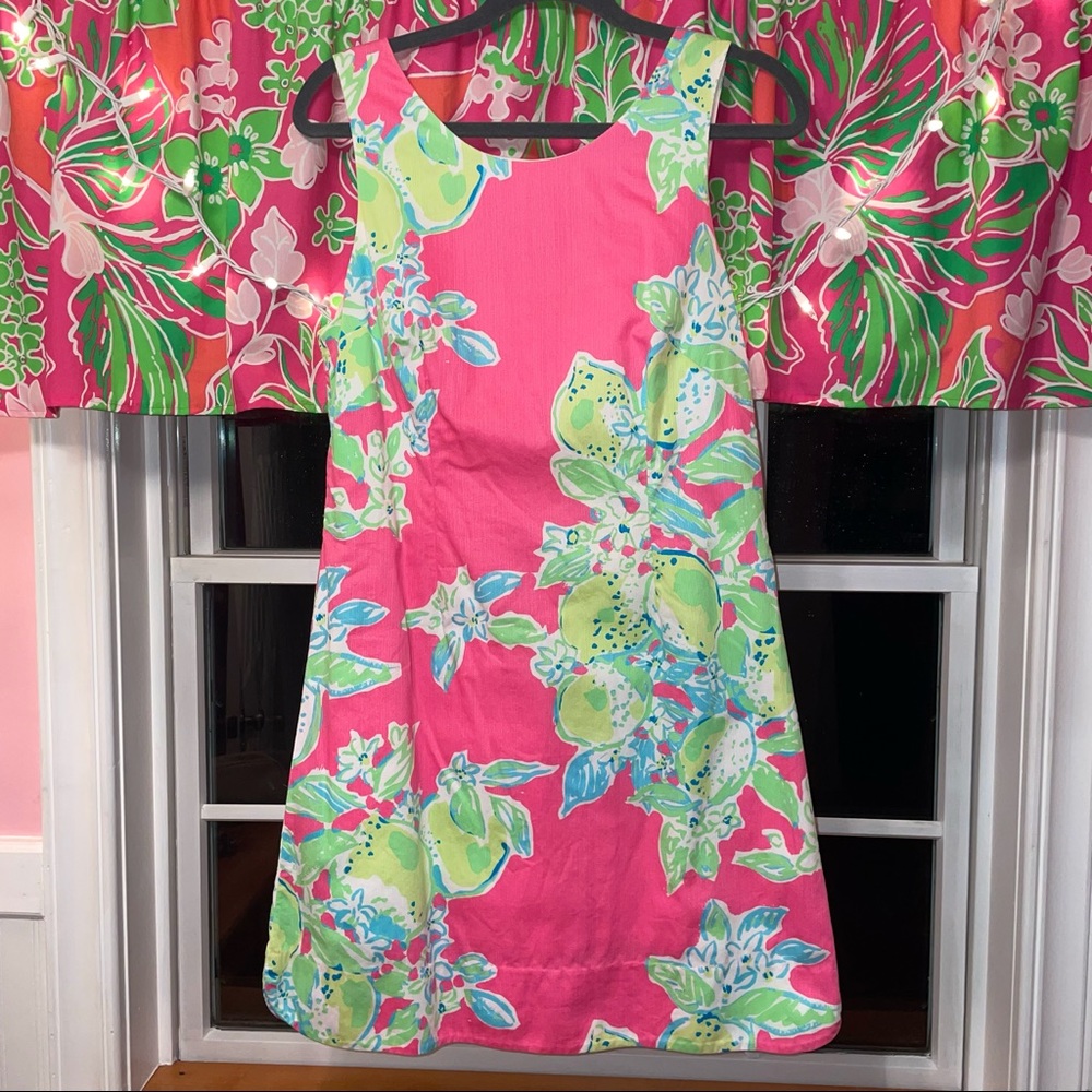 Lilly Pulitzer Delia Shift Dress in Hotty Pink Lemonade size 8